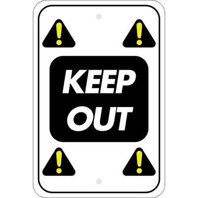 Vertical Repeated Icon Keep Out Sign