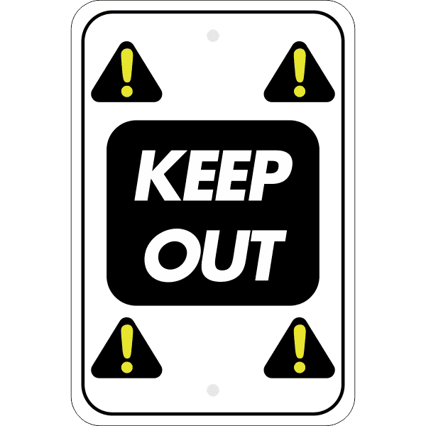 Vertical Repeated Icon Keep Out Sign
