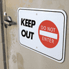 Mounted Horizontal Keep Out Do Not Enter Sign