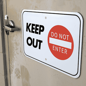 Mounted Horizontal Keep Out Do Not Enter Sign