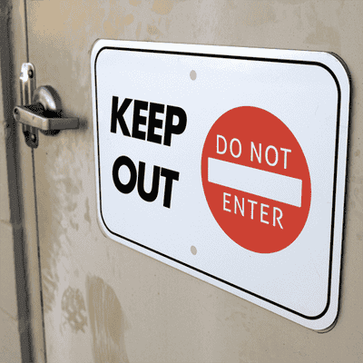 Horizontal Keep Out Do Not Enter Sign - alternate view