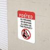 Mounted Vertical No Weapons on Property Sign