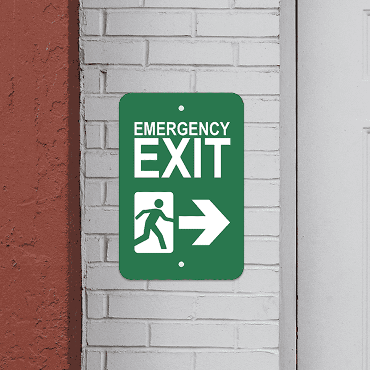 Mounted Vertical Right Arrow Emergency Exit Sign