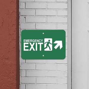 Mounted Horizontal Forward Right Arrow Emergency Exit Sign