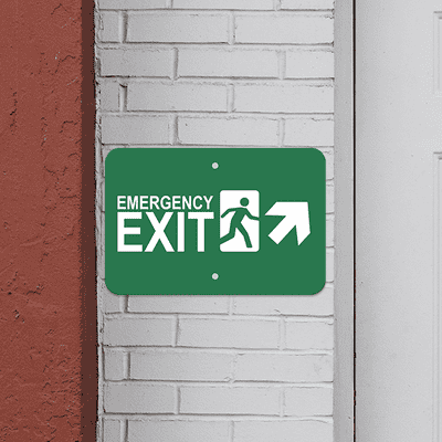 Horizontal Forward Right Arrow Emergency Exit Sign - alternate view