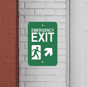 Mounted Vertical Forward Right Arrow Emergency Exit Sign