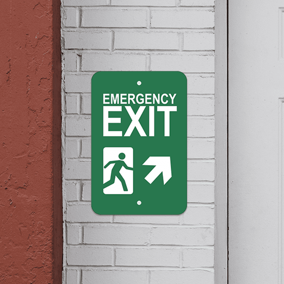 Mounted Vertical Forward Right Arrow Emergency Exit Sign
