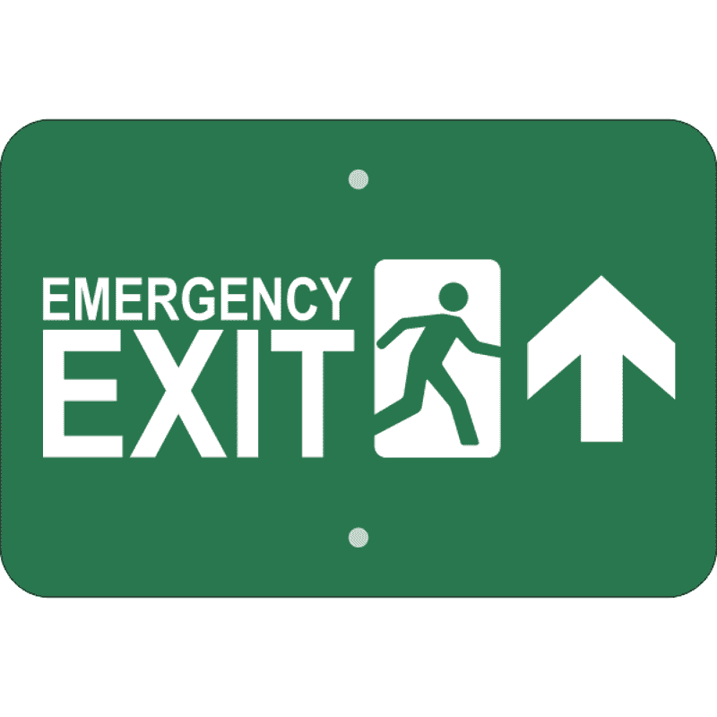 Horizontal Forward Arrow Emergency Exit Sign
