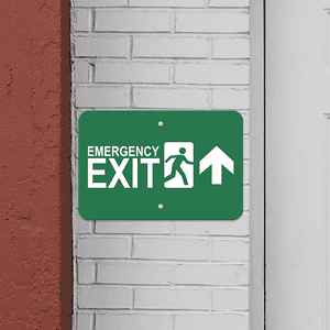 Mounted Horizontal Forward Arrow Emergency Exit Sign