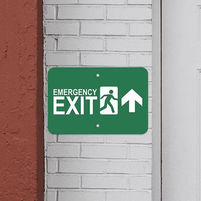 Horizontal Forward Arrow Emergency Exit Sign - alternate view