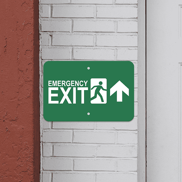 Mounted Horizontal Forward Arrow Emergency Exit Sign