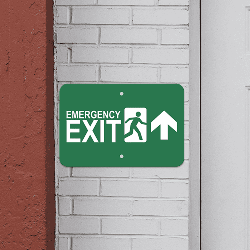 Mounted Horizontal Forward Arrow Emergency Exit Sign
