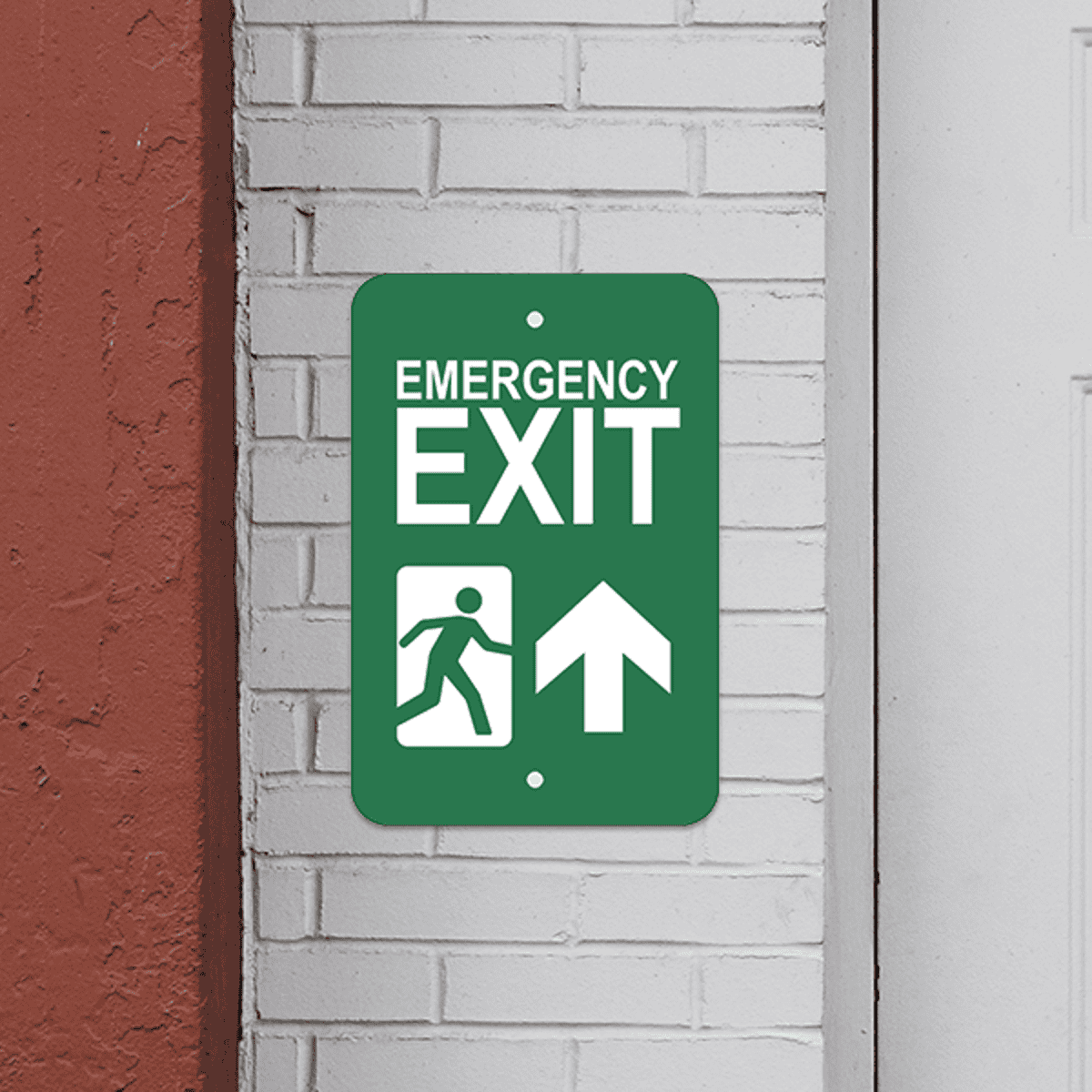 Mounted Vertical Forward Arrow Emergency Exit Sign