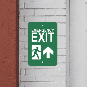 Mounted Vertical Forward Arrow Emergency Exit Sign