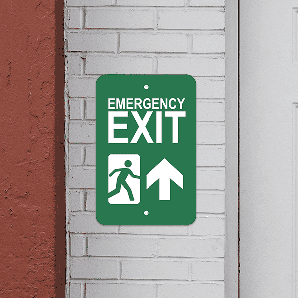 Mounted Vertical Forward Arrow Emergency Exit Sign