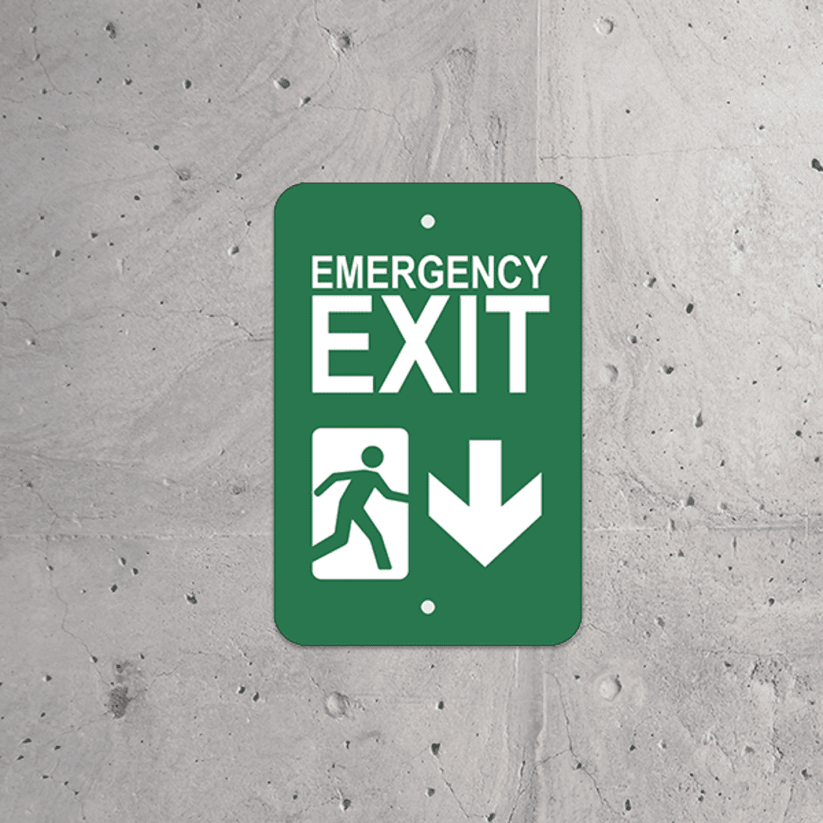 Mounted Vertical Down Arrow Emergency Exit Sign