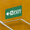 Mounted Horizontal Left Arrow Emergency Exit Sign