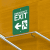 Mounted Vertical Left Arrow Emergency Exit Sign