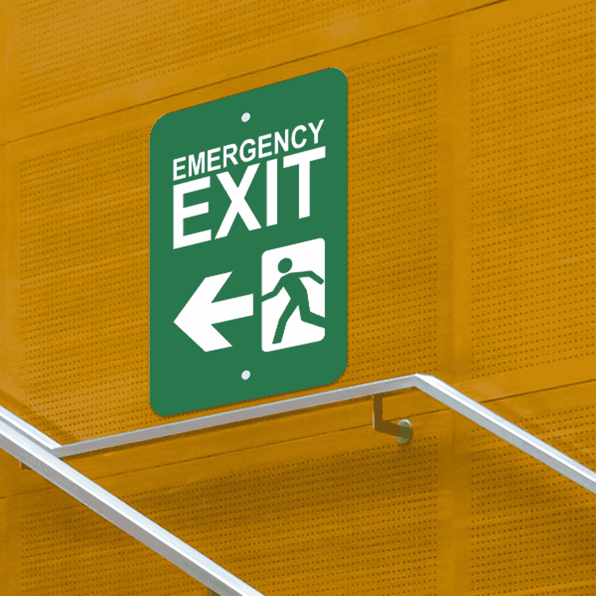 Mounted Vertical Left Arrow Emergency Exit Sign