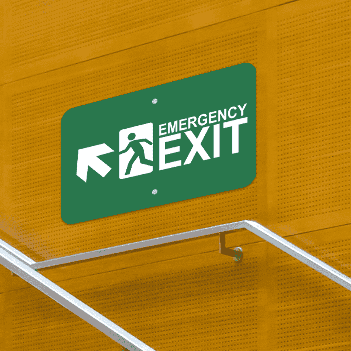 Mounted Horizontal Forward Left Arrow Emergency Exit Sign