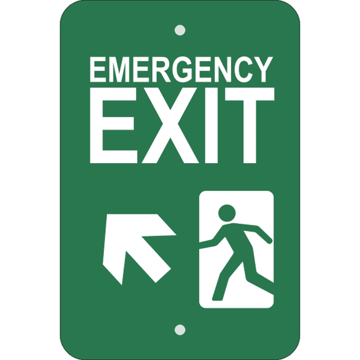 Vertical Forward Left Arrow Emergency Exit Sign