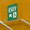 Mounted Vertical Forward Left Arrow Emergency Exit Sign