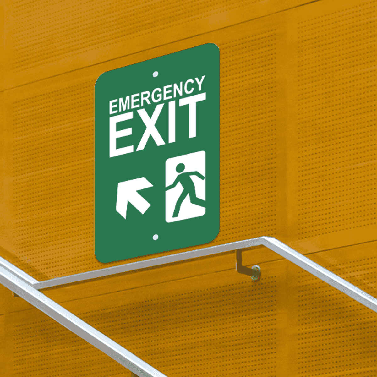 Mounted Vertical Forward Left Arrow Emergency Exit Sign