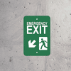 Mounted Vertical Down Left Arrow Emergency Exit Sign