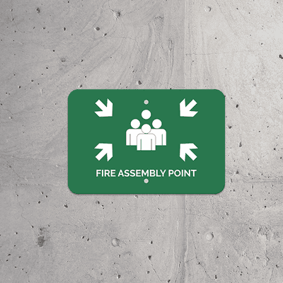Horizontal Fire Assembly Point Sign - alternate view