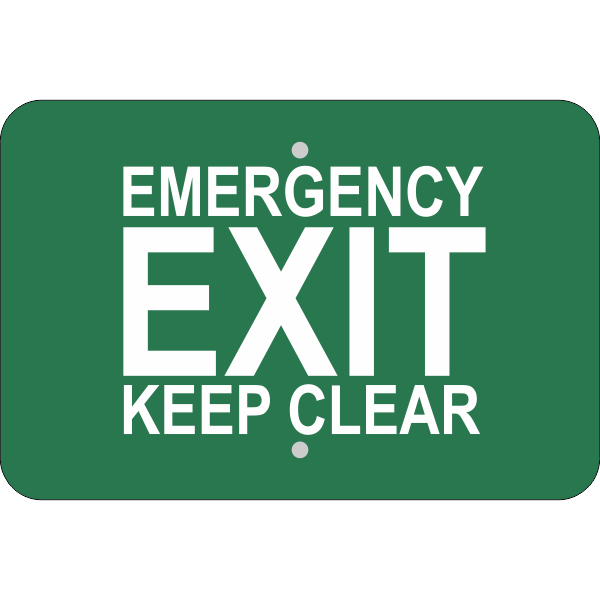 Horizontal Keep Clear Emergency Exit Sign