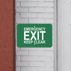Mounted Horizontal Keep Clear Emergency Exit Sign