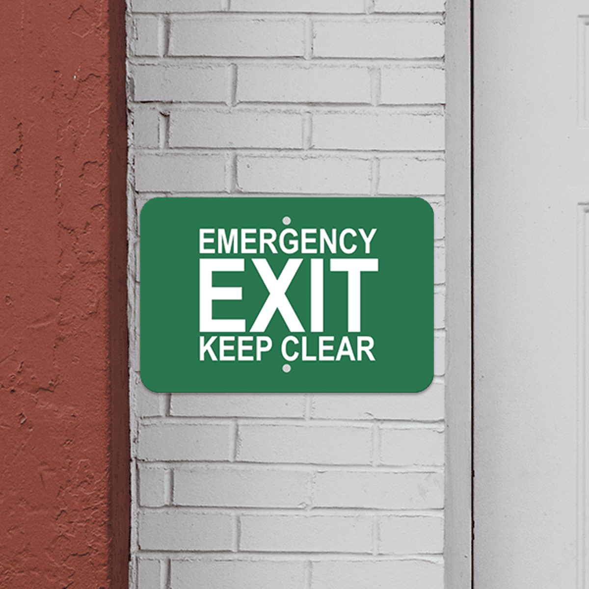 Mounted Horizontal Keep Clear Emergency Exit Sign