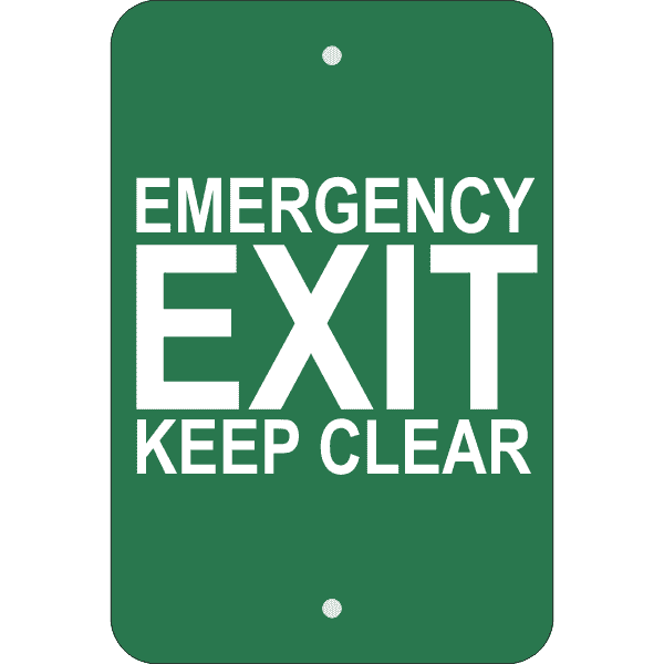 Vertical Keep Clear Emergency Exit Sign