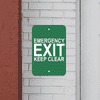 Mounted Vertical Keep Clear Emergency Exit Sign