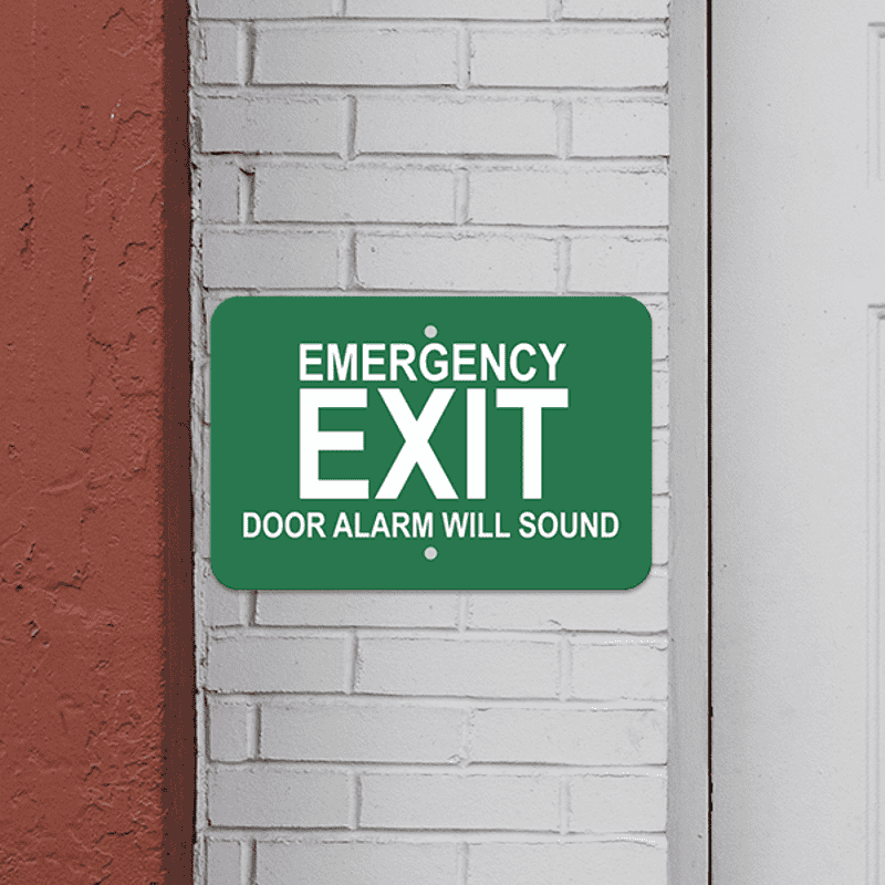 Mounted Horizontal Door Alarm Emergency Exit Sign