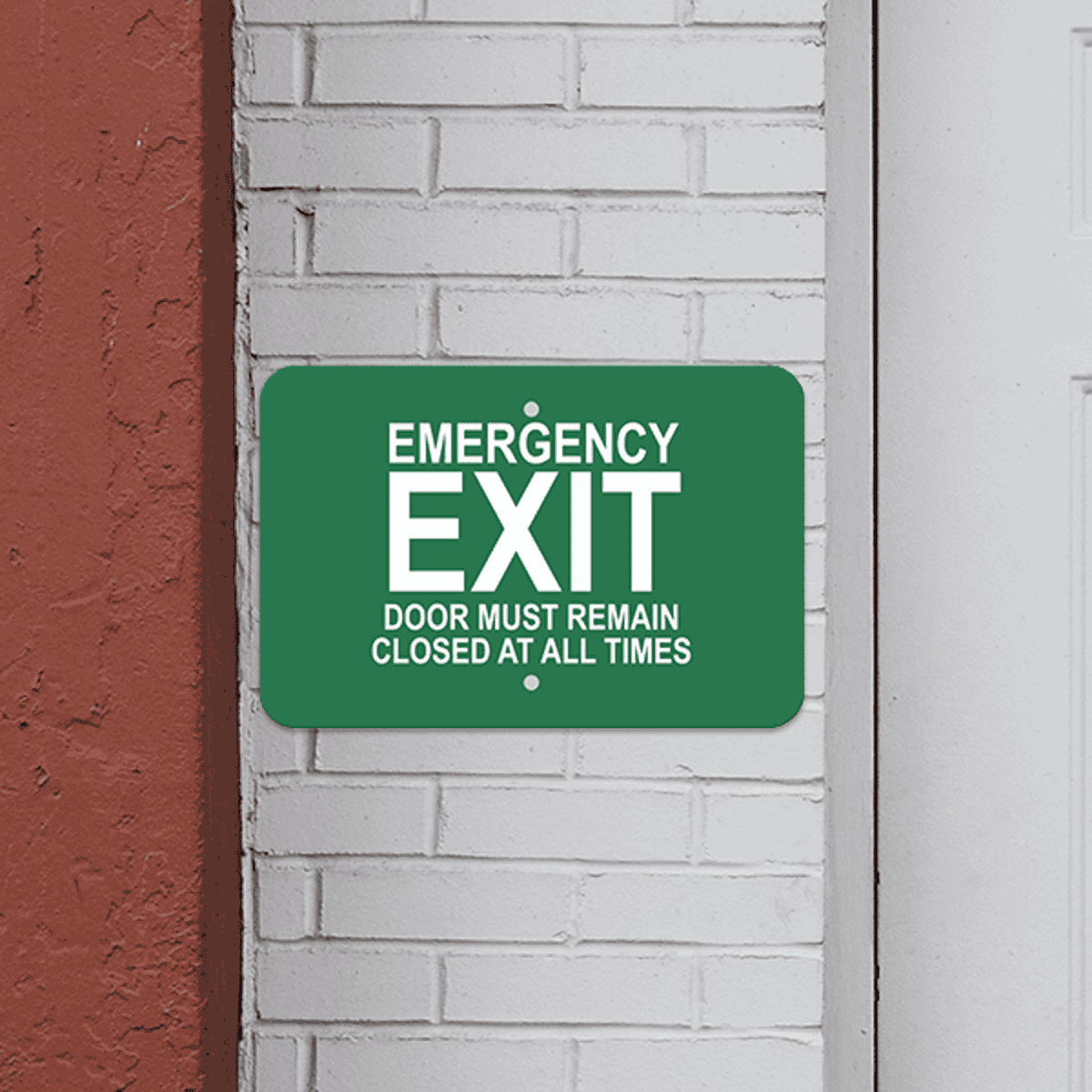 Mounted Horizontal Keep Closed Emergency Exit Sign