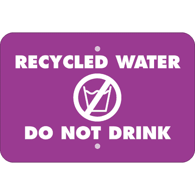 Horizontal Do Not Drink Recycled Water Sign