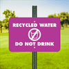 Mounted Horizontal Do Not Drink Recycled Water Sign