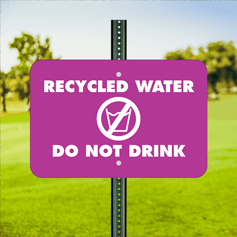 Mounted Horizontal Do Not Drink Recycled Water Sign