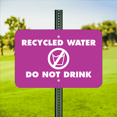 Horizontal Do Not Drink Recycled Water Sign - alternate view