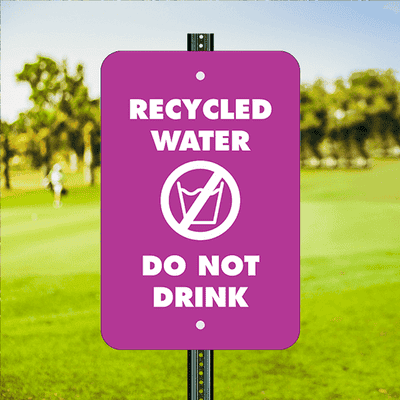 Vertical Do Not Drink Recycled Water Sign - alternate view