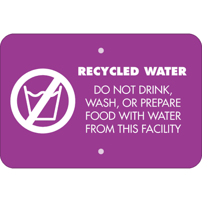 Horizontal Recycled Water Notice Sign