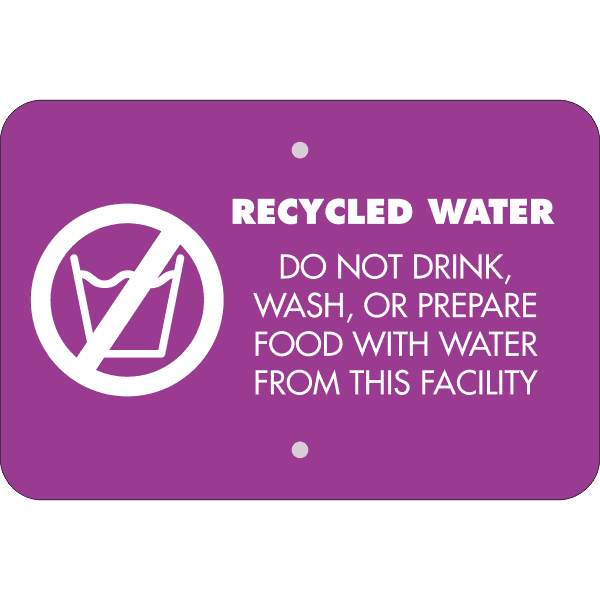 Horizontal Recycled Water Notice Sign