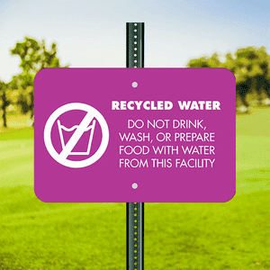 Mounted Horizontal Recycled Water Notice Sign