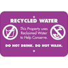 Horizontal Conserve with Recycled Water Warning Sign
