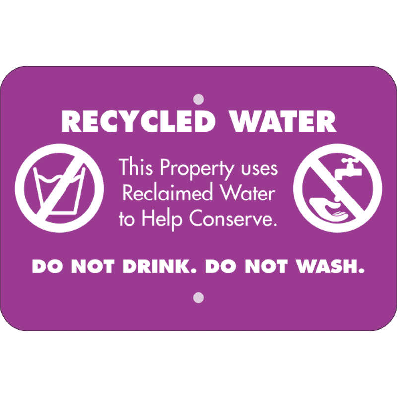 Horizontal Conserve with Recycled Water Warning Sign