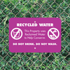 Mounted Horizontal Conserve with Recycled Water Warning Sign