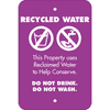 Vertical Conserve with Recycled Water Warning Sign