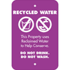 Vertical Conserve with Recycled Water Warning Sign