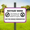 Mounted Horizontal Not For Human Consumption Recycled Water Sign